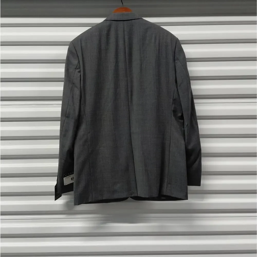 Lauren Ralph Lauren Mens Blazer Jacket Sz 40R Gray Wool Blend Ultraflex Stretch